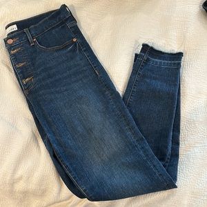 Loft button fly jeans with raw hem